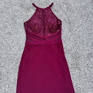 Burgundy short dress